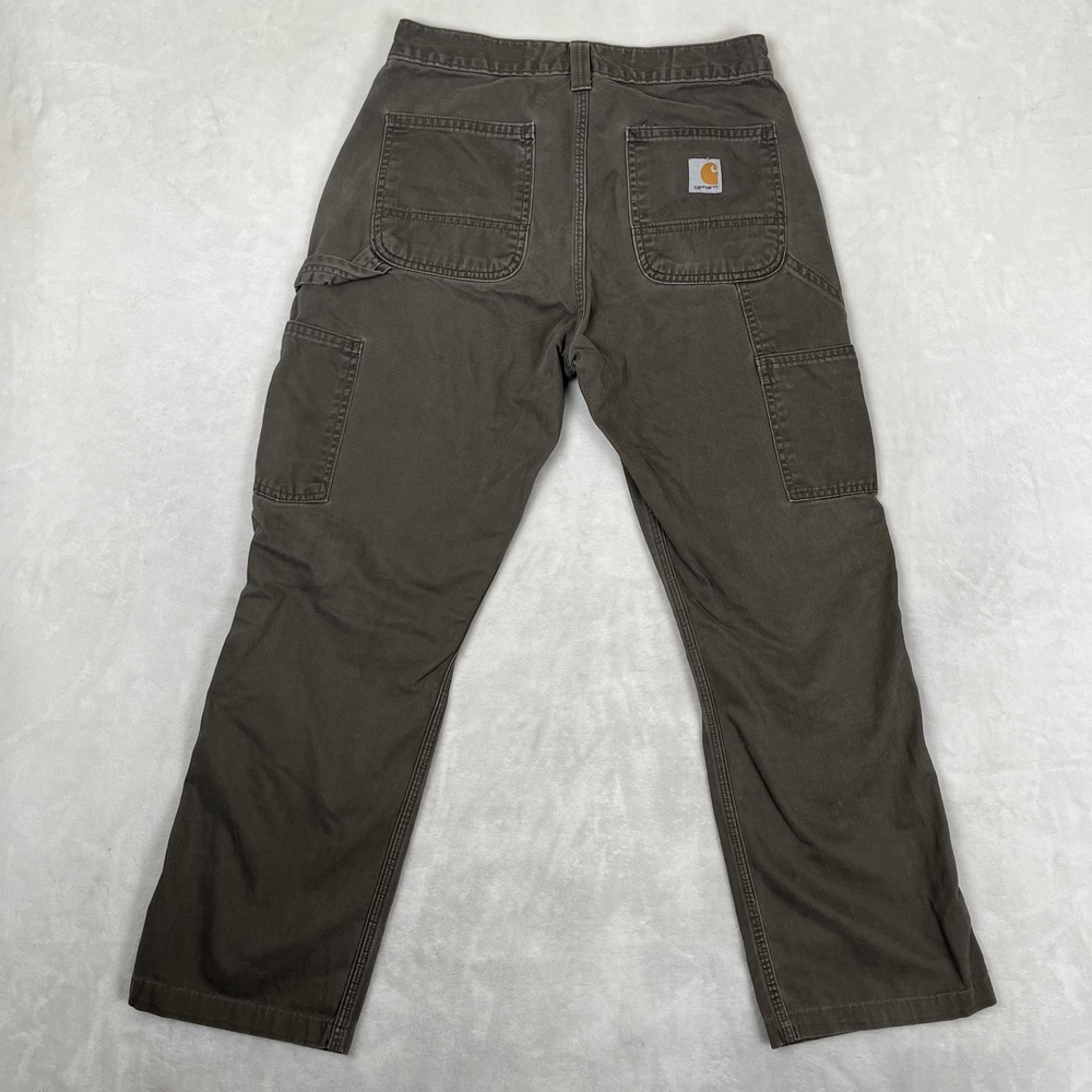 Carhartt Carpenter Pants Mens 28x29 Green Relaxed Fit Canvas Workwear READ